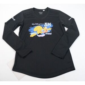 Disney Shirt Women XS Black RunDisney 2022 5K Pluto Graphic Long Sleeve Athletic